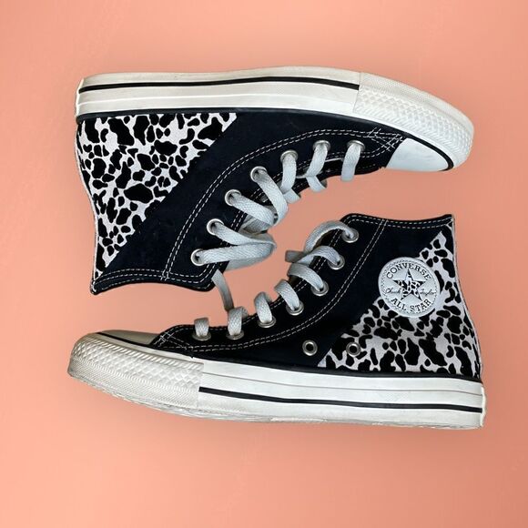 Converse Chuck Taylor All Star Quarter Split Suede Leopard Print Sneakers - Picture 7 of 11